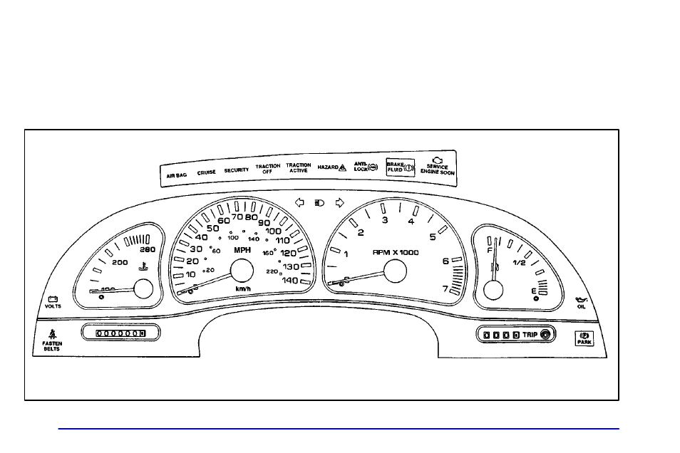 Instrument panel cluster | Oldsmobile 1999 Aurora User Manual | Page 120 / 360