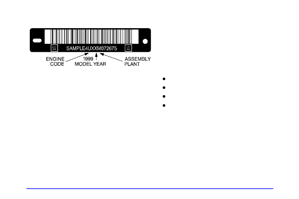 Vehicle identification number (vin), Service parts identification label | Oldsmobile 1999 Aurora User Manual | Page 297 / 360