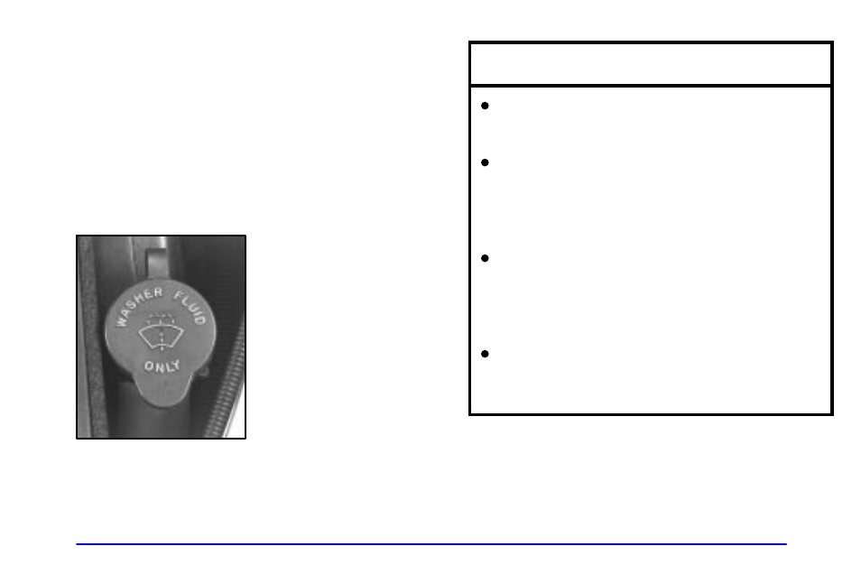 Windshield washer fluid, Notice | Oldsmobile 1999 Alero User Manual | Page 247 / 328