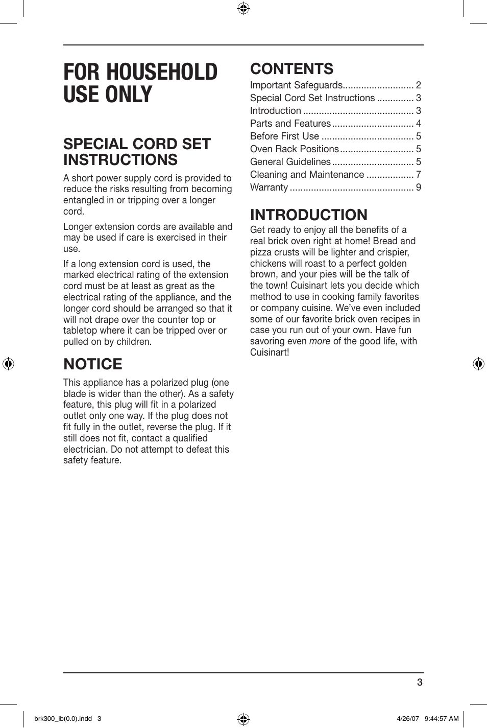 Cuisinart BRK-300 User Manual | Page 3 / 33