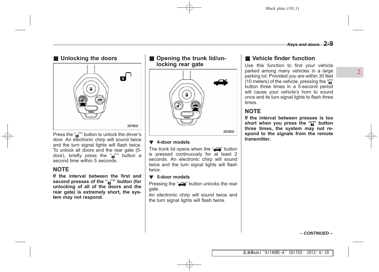 Subaru 2013 Impreza User Manual | Page 101 / 463