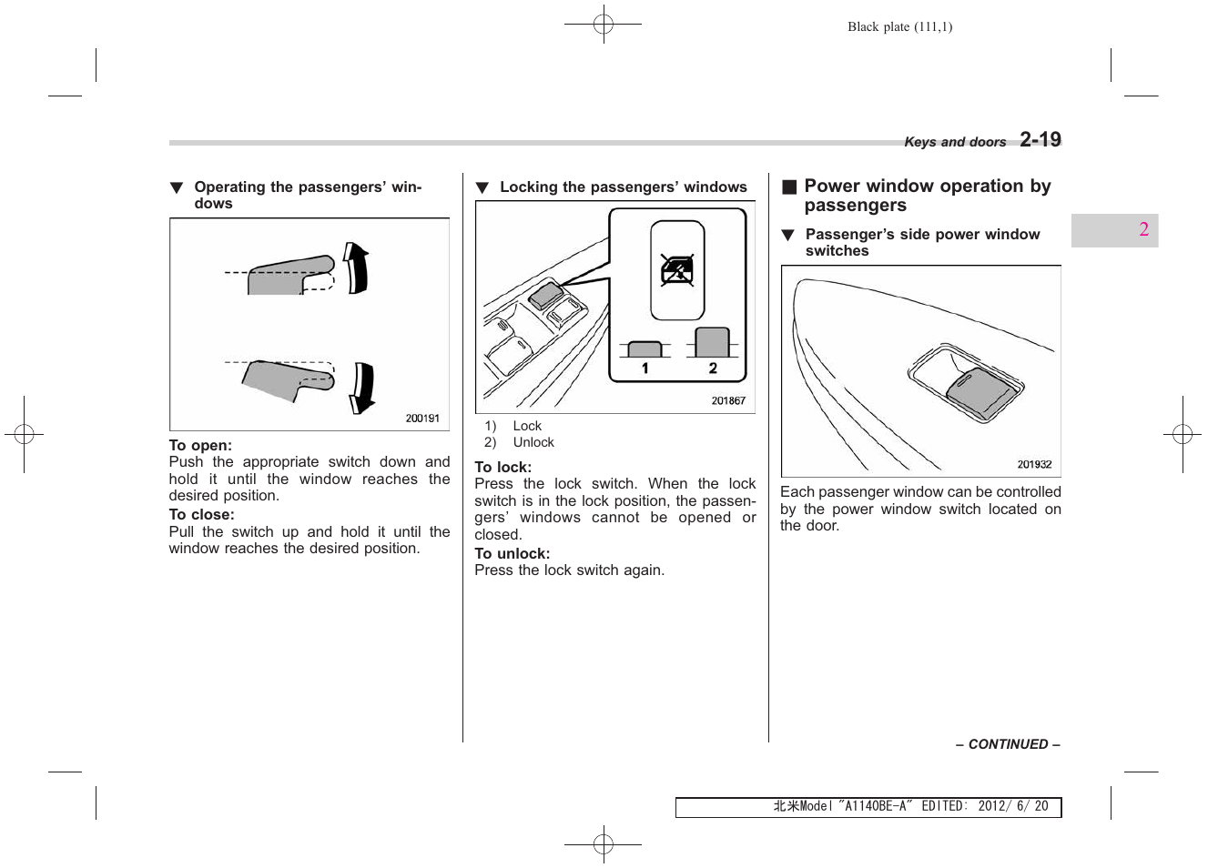 Subaru 2013 Impreza User Manual | Page 111 / 463
