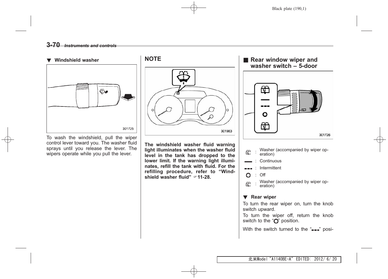 Subaru 2013 Impreza User Manual | Page 188 / 463