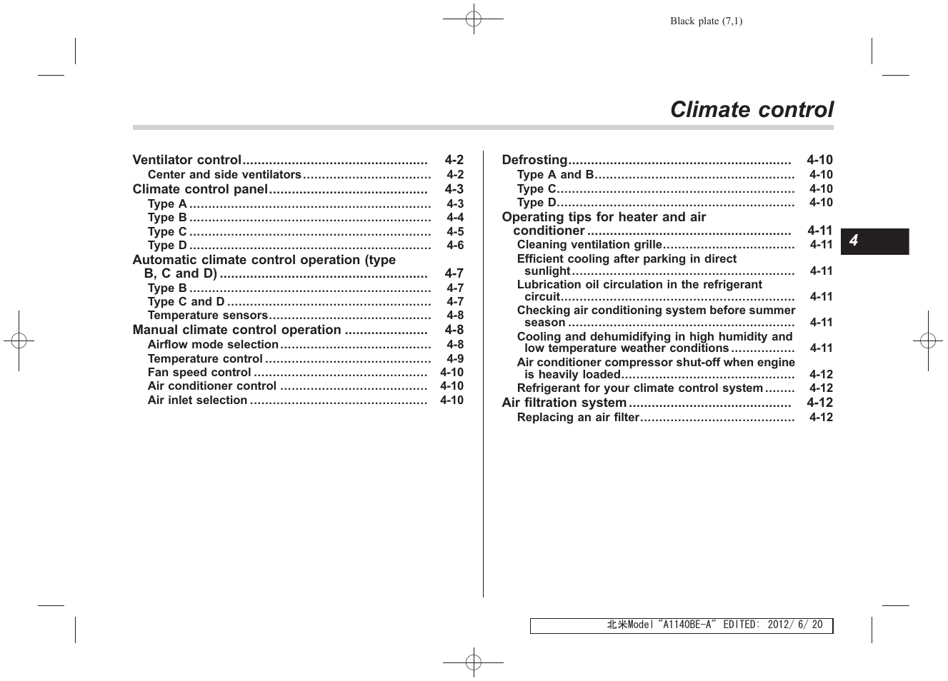 Msa5m1313astis_11, Climate control | Subaru 2013 Impreza User Manual | Page 201 / 463