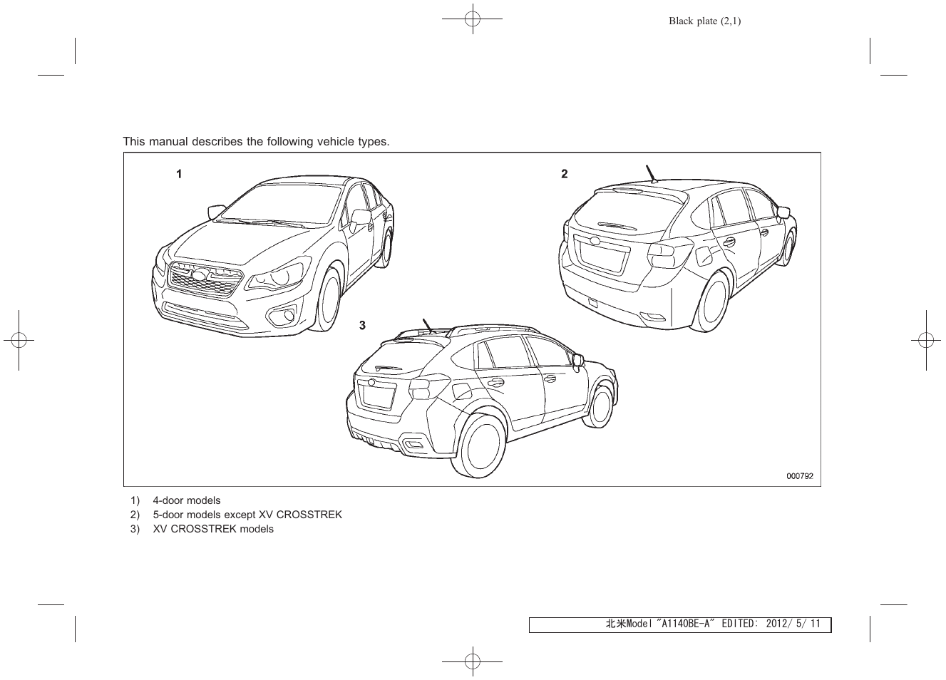 Subaru 2013 Impreza User Manual | Page 3 / 463