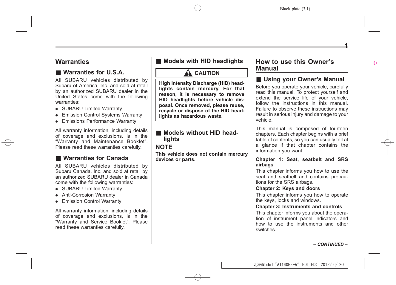 Msa5m1313astis_2 | Subaru 2013 Impreza User Manual | Page 5 / 463