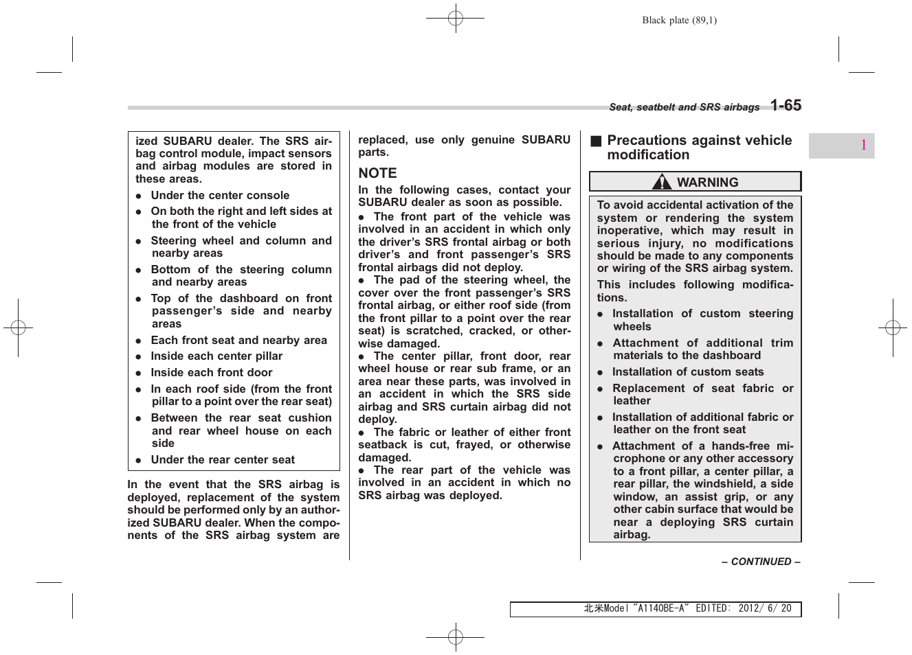 Subaru 2013 Impreza User Manual | Page 91 / 463