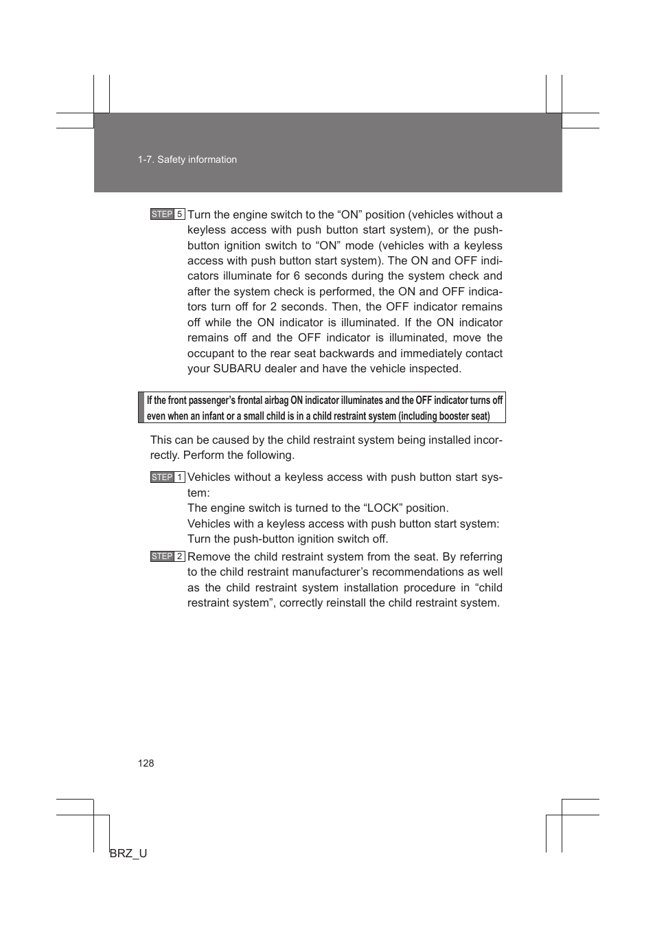 Subaru 2013 BRZ User Manual | Page 130 / 486