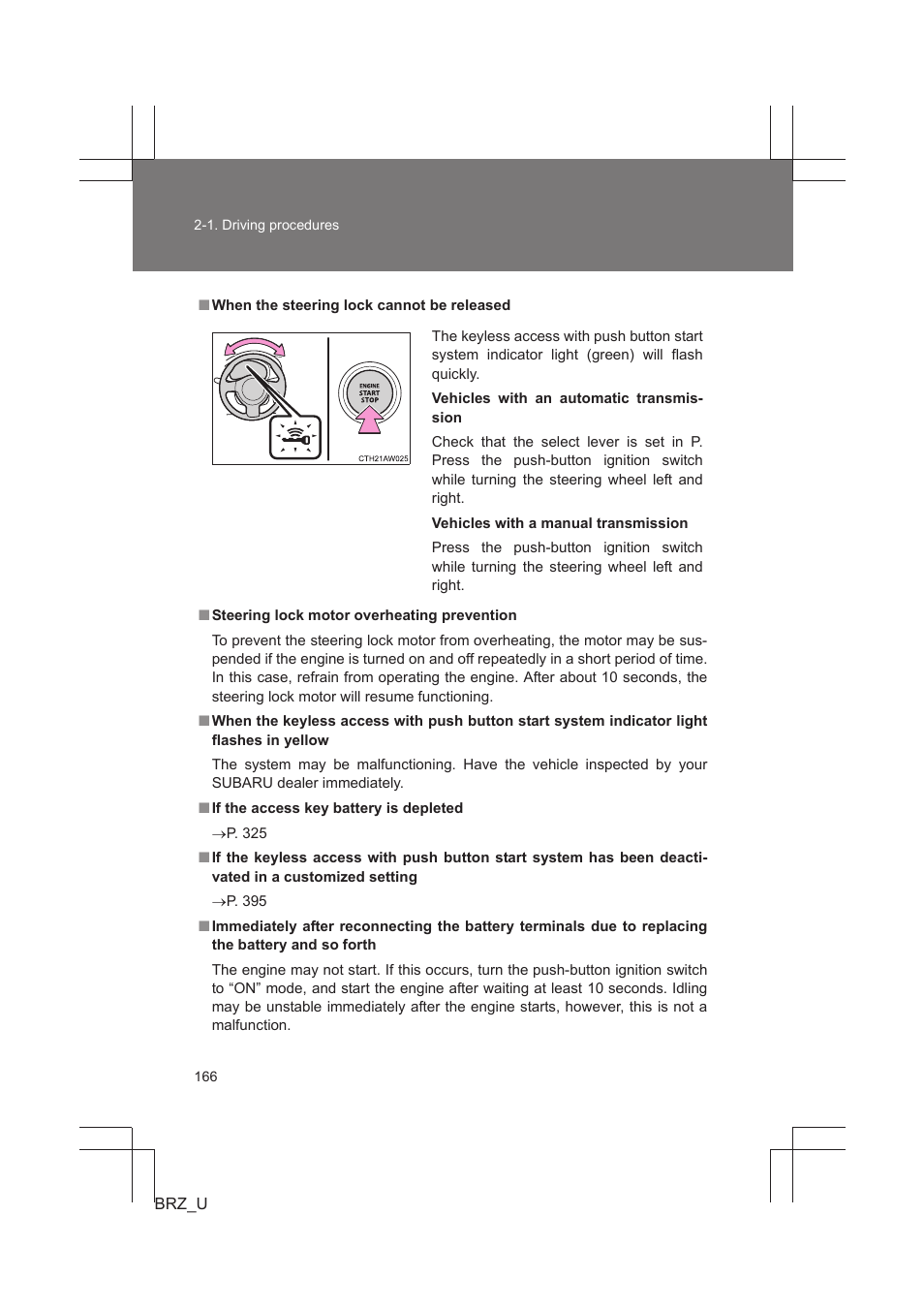 Subaru 2013 BRZ User Manual | Page 168 / 486