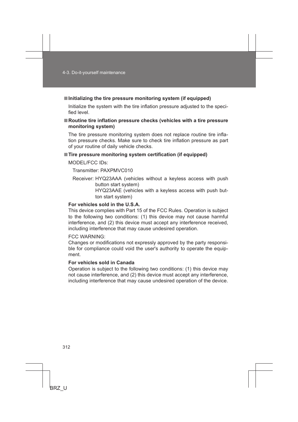 Subaru 2013 BRZ User Manual | Page 314 / 486