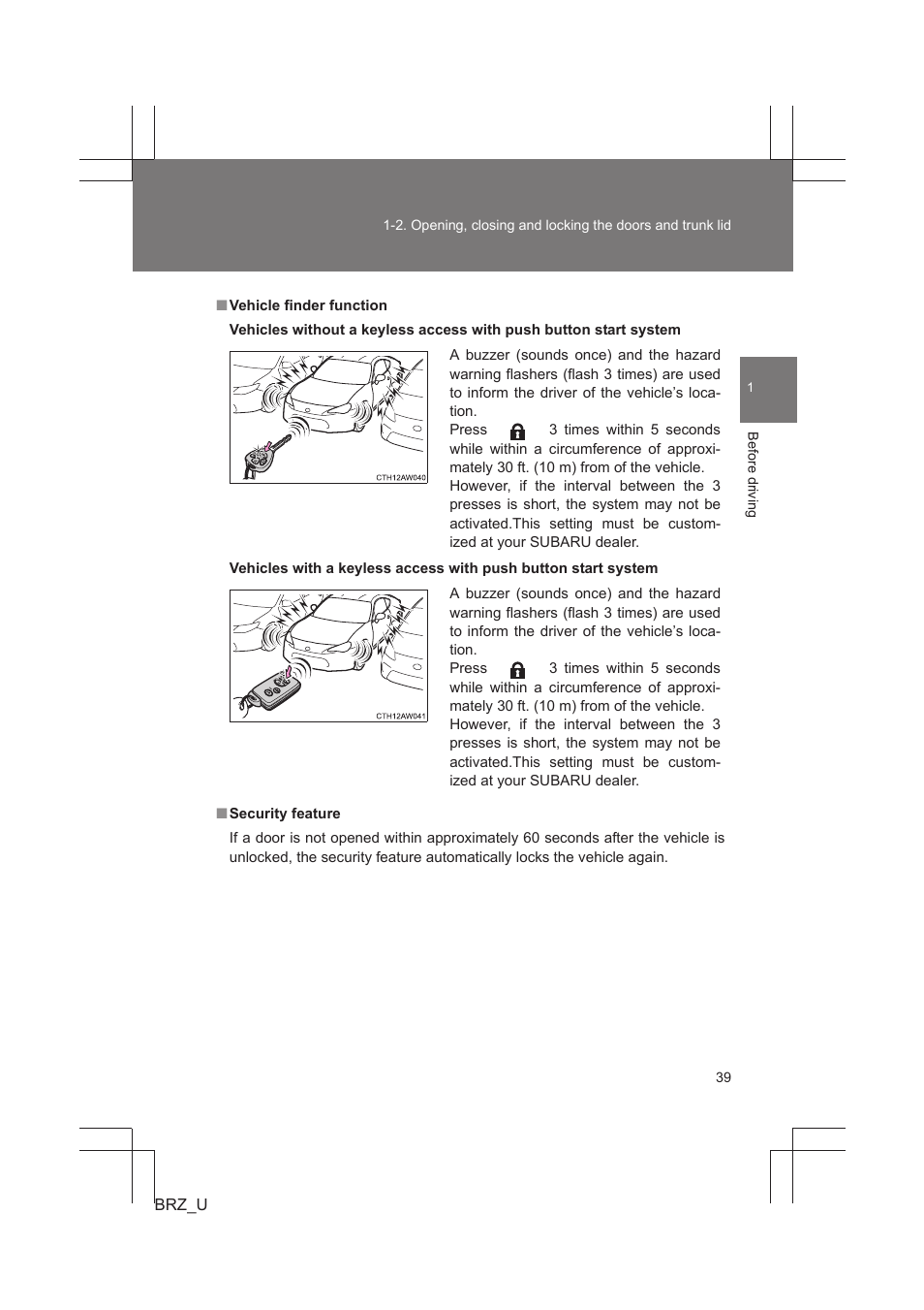 Subaru 2013 BRZ User Manual | Page 41 / 486