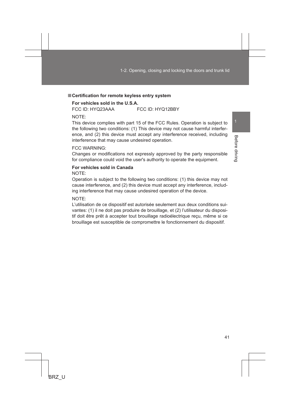 Subaru 2013 BRZ User Manual | Page 43 / 486