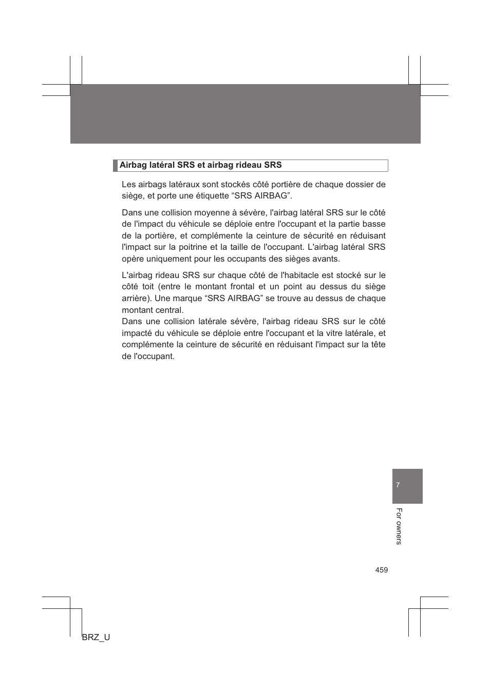 Subaru 2013 BRZ User Manual | Page 461 / 486