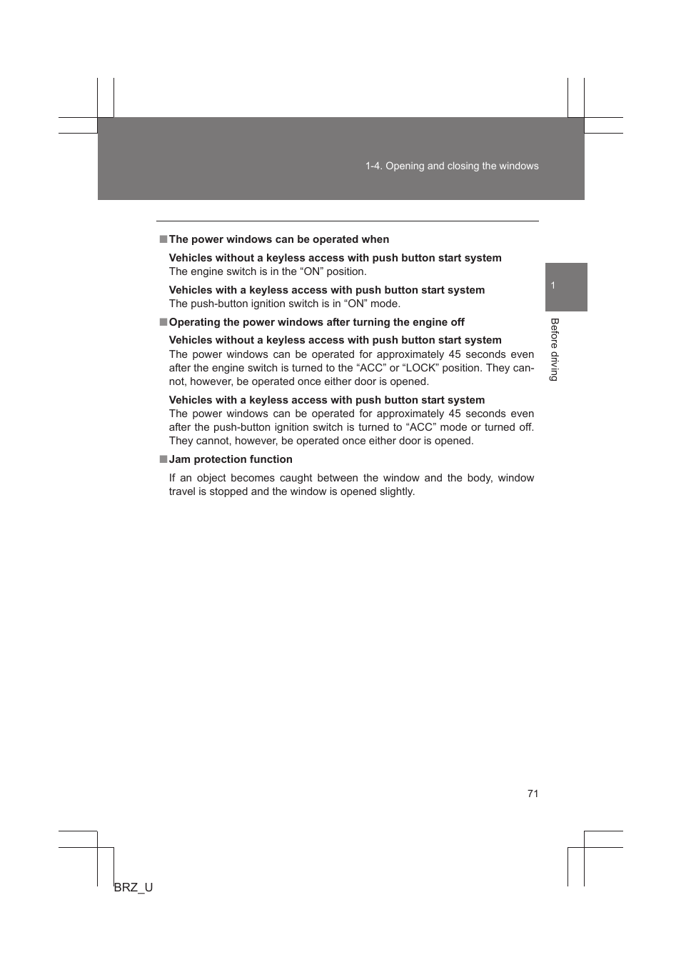 Subaru 2013 BRZ User Manual | Page 73 / 486