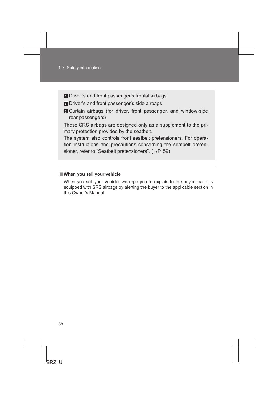 Subaru 2013 BRZ User Manual | Page 90 / 486