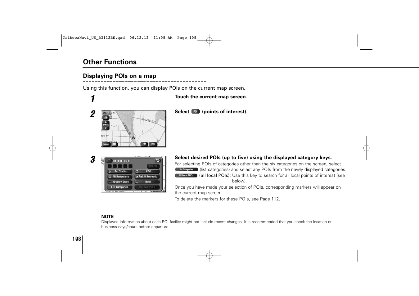 Subaru 2012 Tribeca Navigation System User Manual | Page 109 / 126