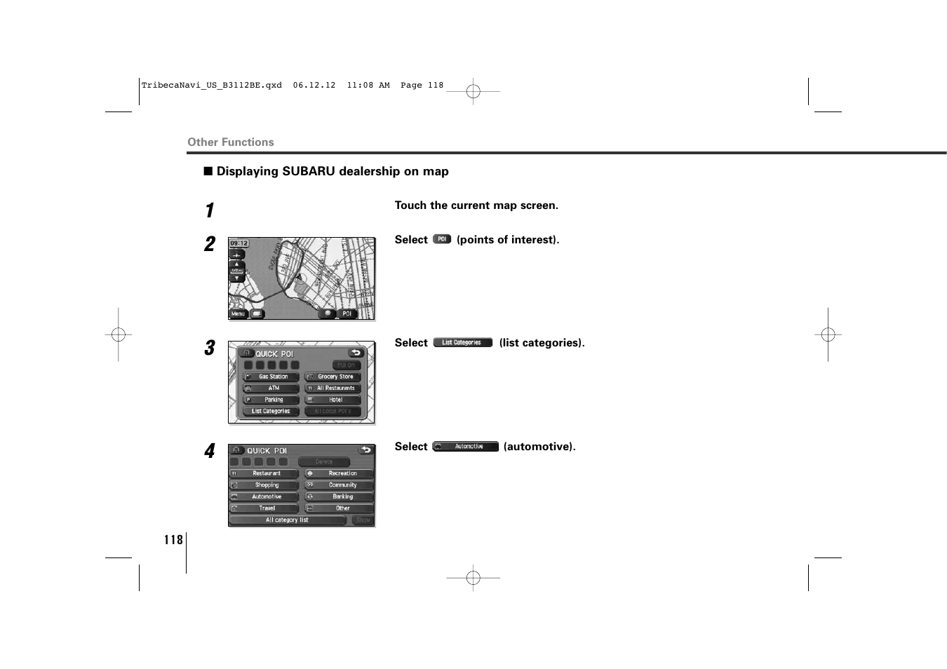 Subaru 2012 Tribeca Navigation System User Manual | Page 119 / 126
