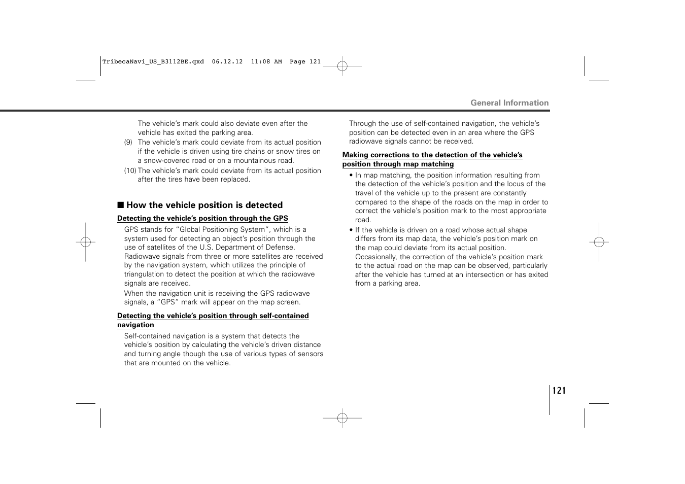 Subaru 2012 Tribeca Navigation System User Manual | Page 122 / 126