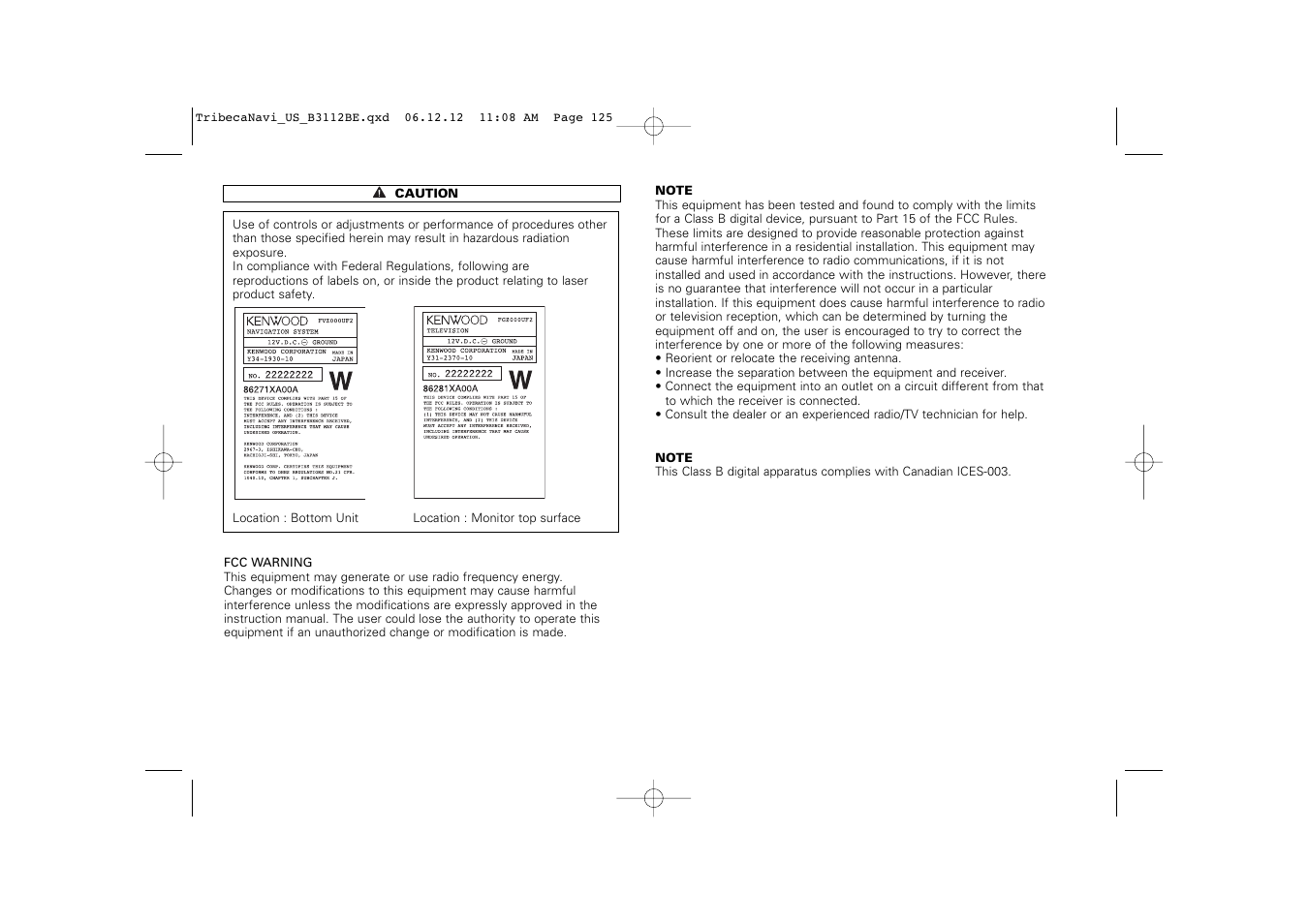 Subaru 2012 Tribeca Navigation System User Manual | Page 126 / 126