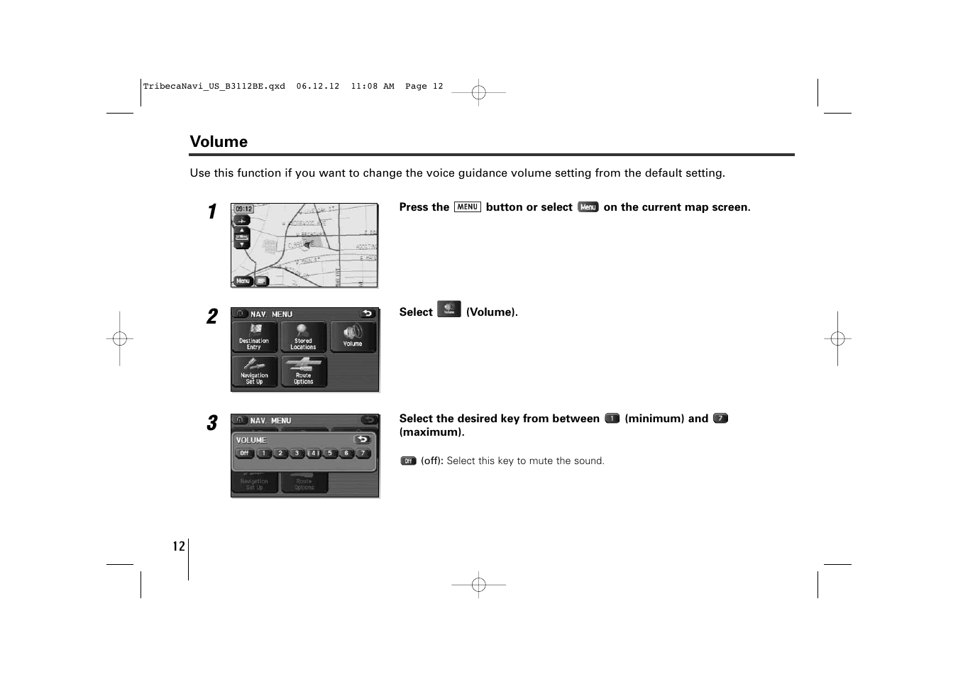 Subaru 2012 Tribeca Navigation System User Manual | Page 13 / 126