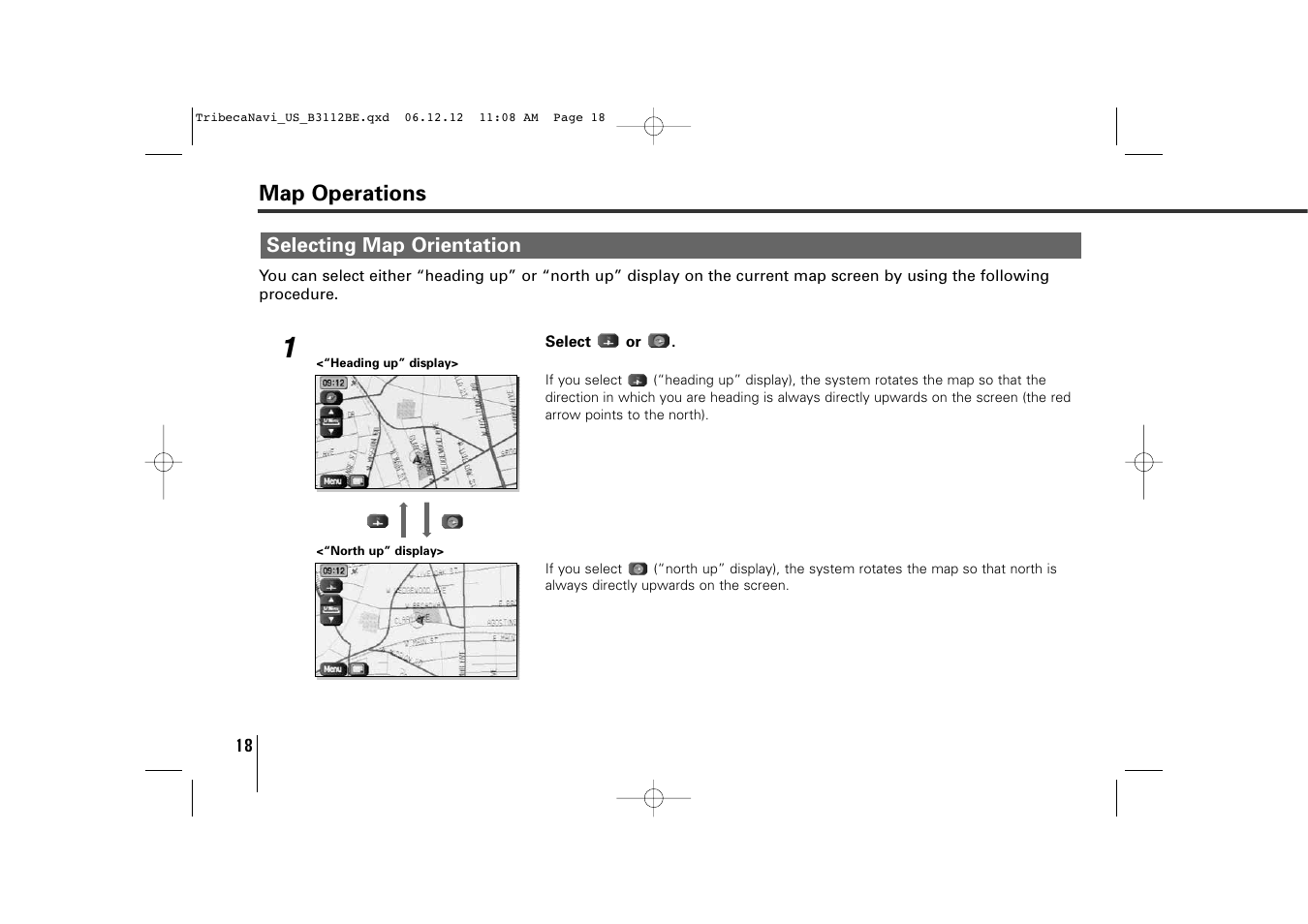 Map operations | Subaru 2012 Tribeca Navigation System User Manual | Page 19 / 126