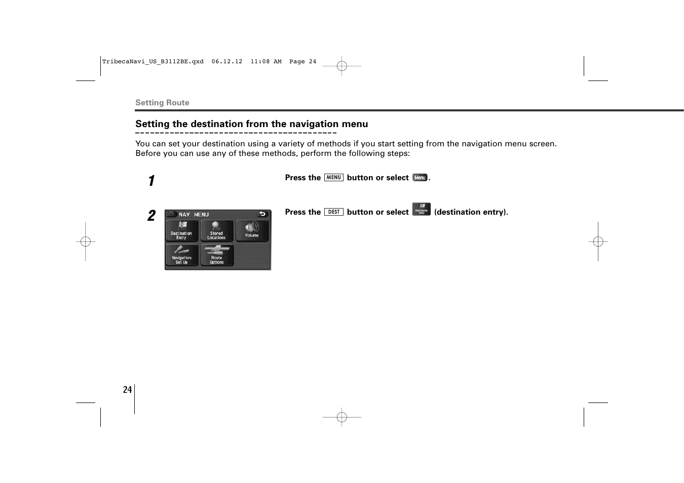 Subaru 2012 Tribeca Navigation System User Manual | Page 25 / 126