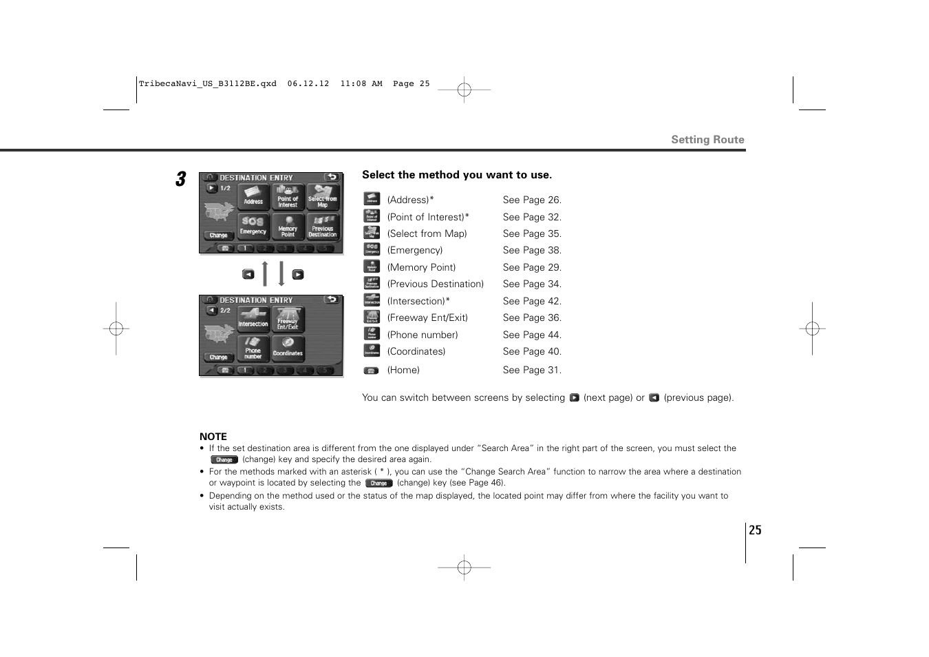Subaru 2012 Tribeca Navigation System User Manual | Page 26 / 126