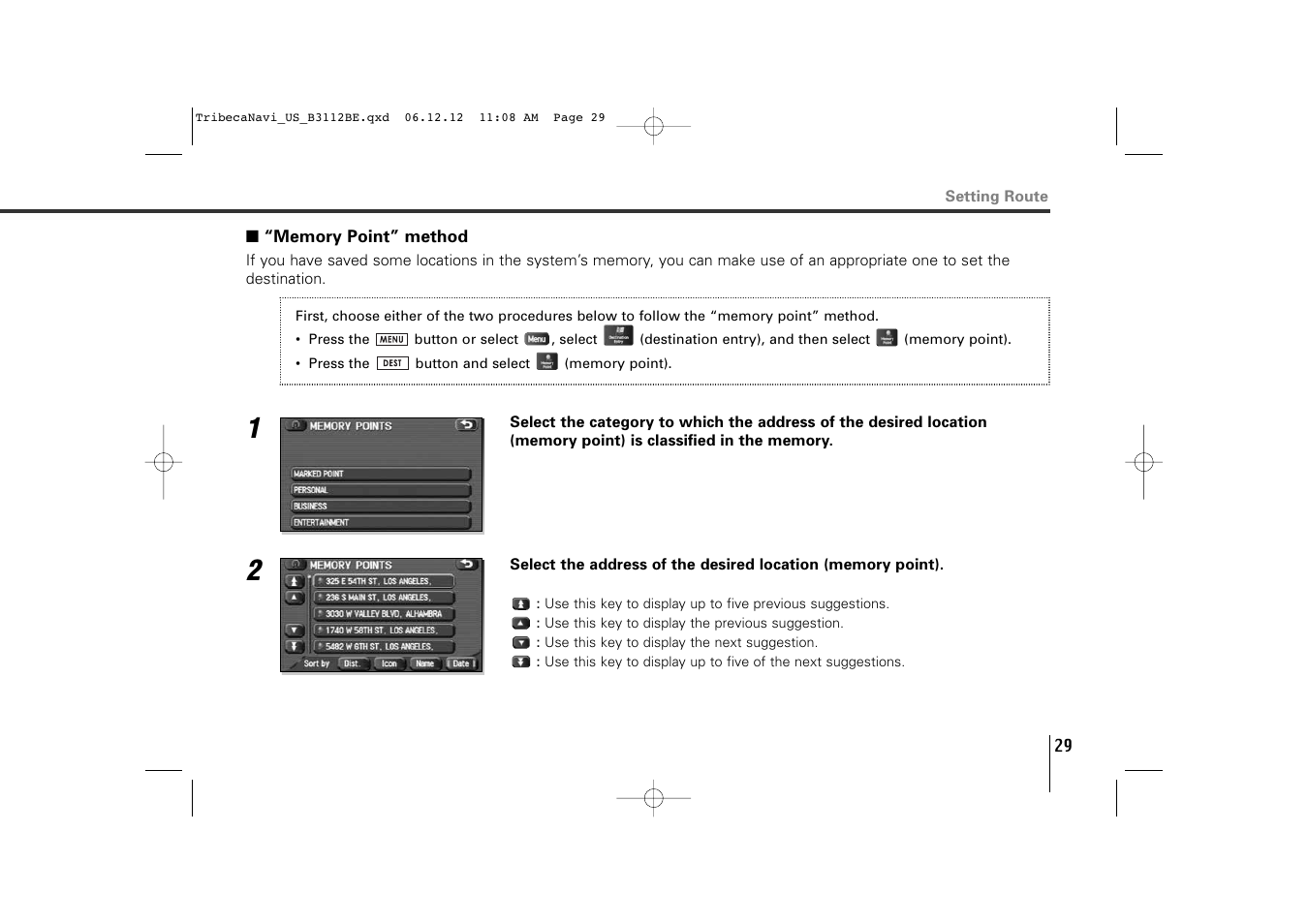 Subaru 2012 Tribeca Navigation System User Manual | Page 30 / 126