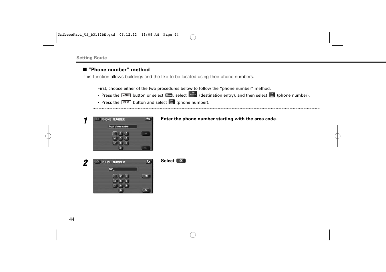 Subaru 2012 Tribeca Navigation System User Manual | Page 45 / 126