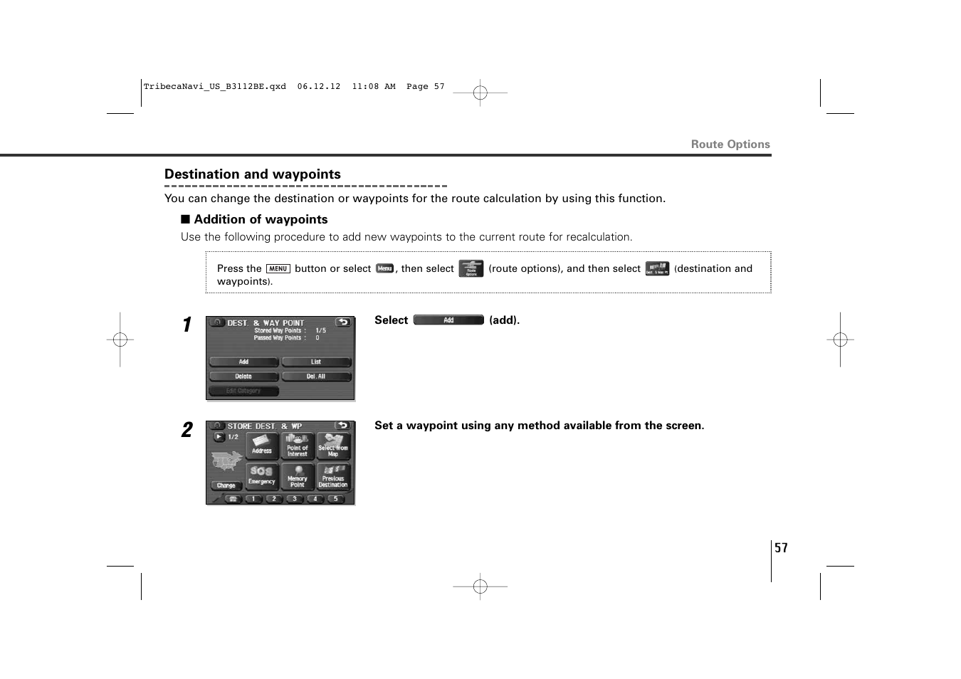 Subaru 2012 Tribeca Navigation System User Manual | Page 58 / 126