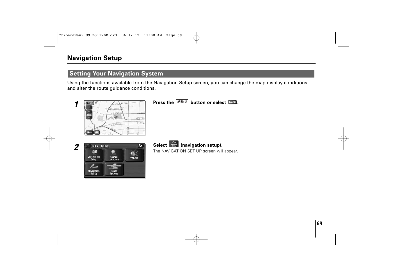 Subaru 2012 Tribeca Navigation System User Manual | Page 70 / 126