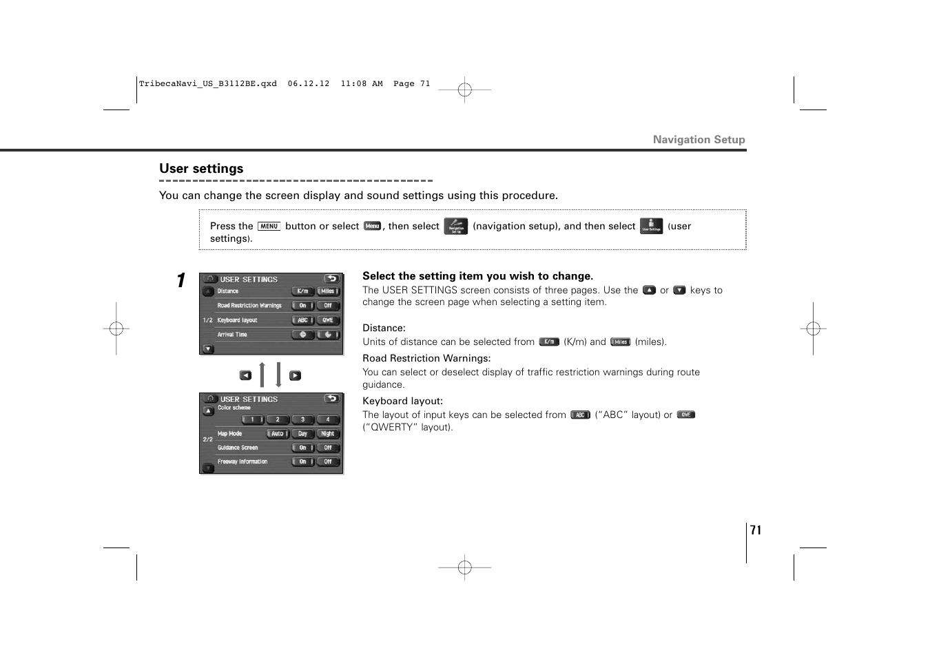 Subaru 2012 Tribeca Navigation System User Manual | Page 72 / 126