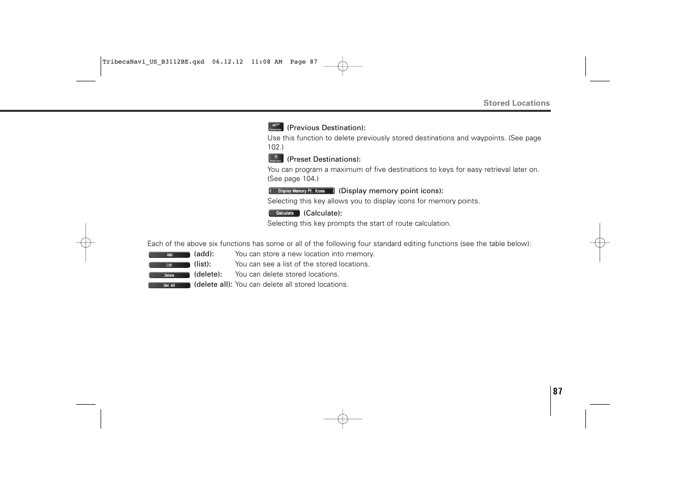 Subaru 2012 Tribeca Navigation System User Manual | Page 88 / 126