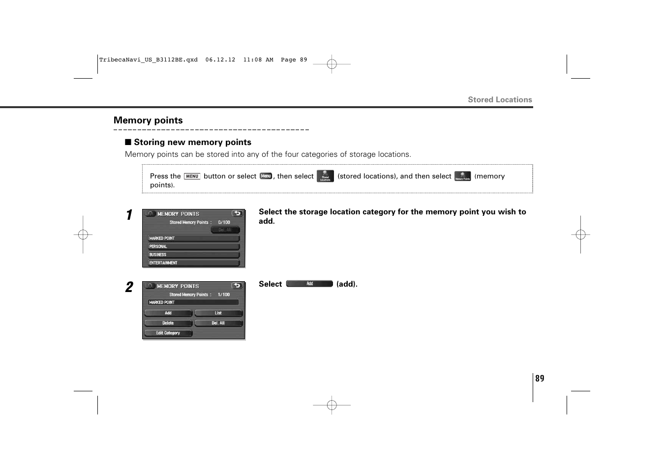 Subaru 2012 Tribeca Navigation System User Manual | Page 90 / 126