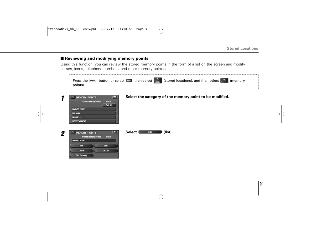 Subaru 2012 Tribeca Navigation System User Manual | Page 92 / 126