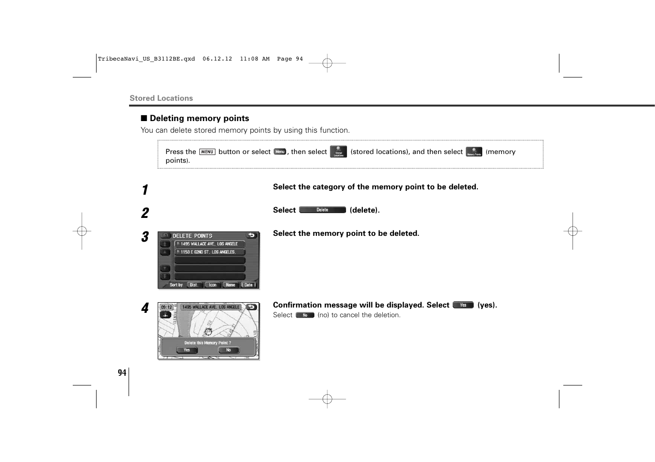 Subaru 2012 Tribeca Navigation System User Manual | Page 95 / 126