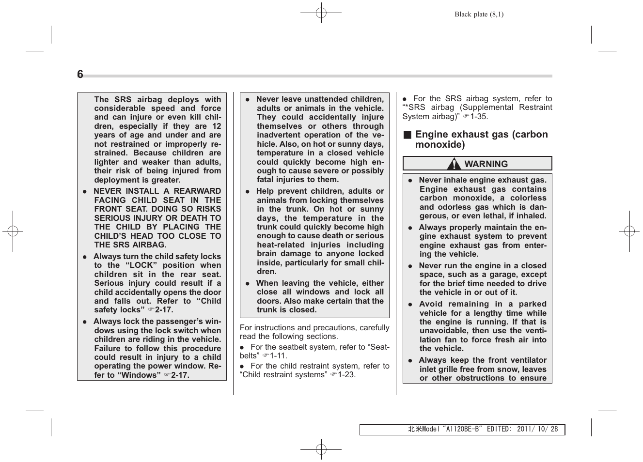 Subaru 2012 Impreza User Manual | Page 10 / 447