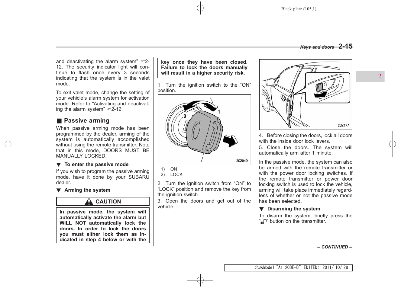 Subaru 2012 Impreza User Manual | Page 103 / 447