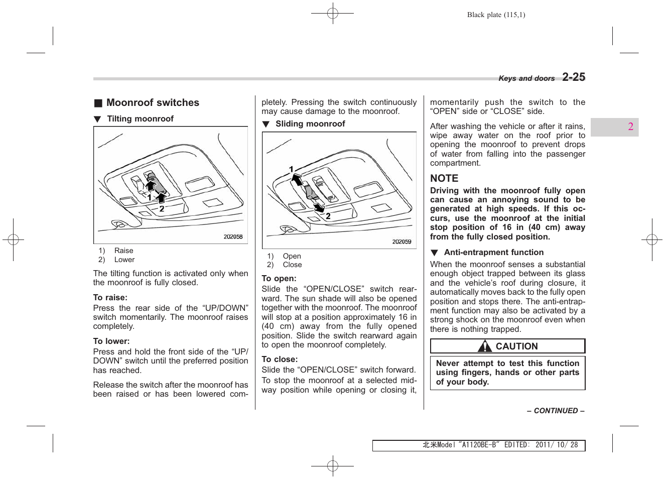 Subaru 2012 Impreza User Manual | Page 113 / 447