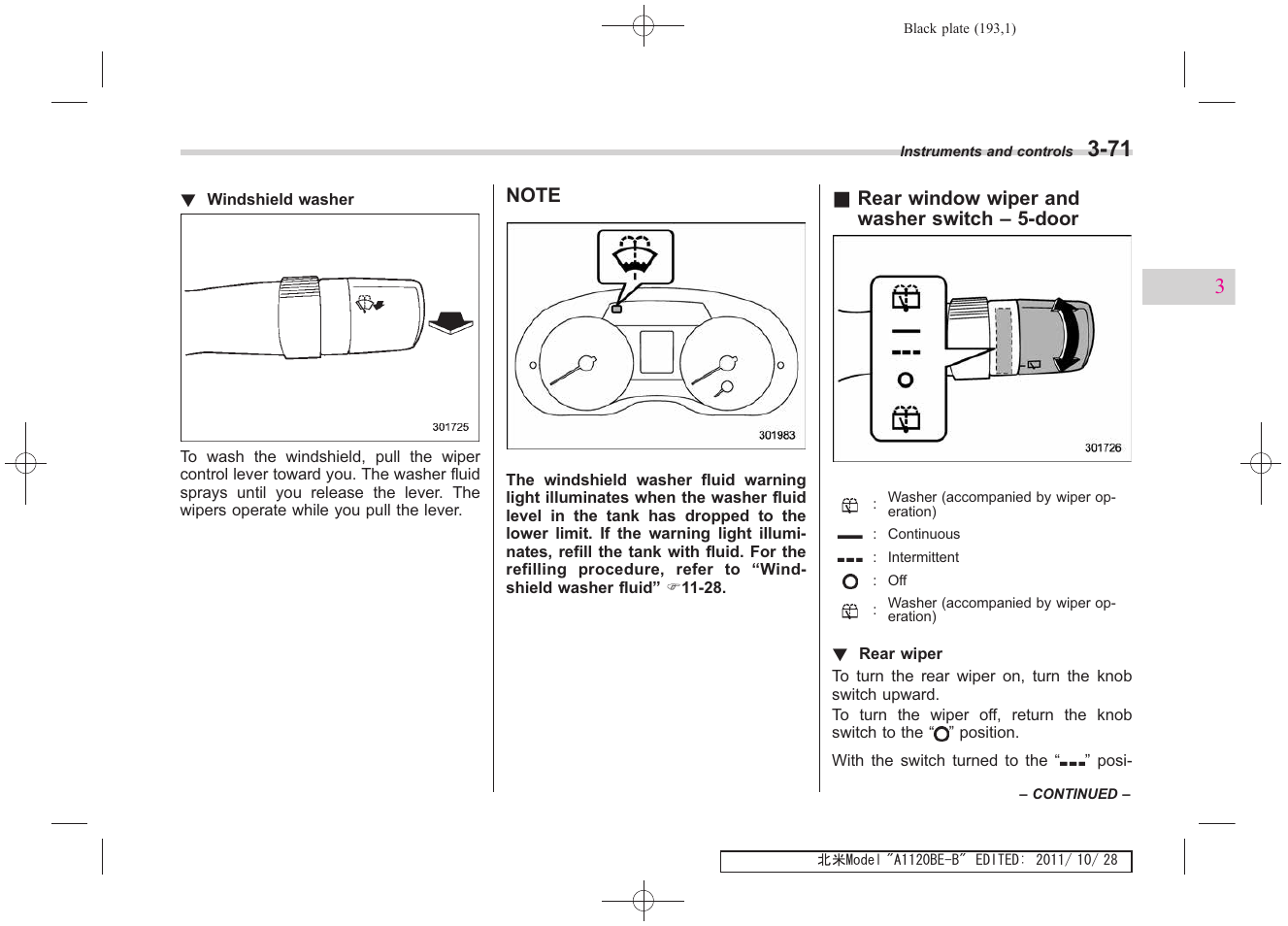 Subaru 2012 Impreza User Manual | Page 185 / 447