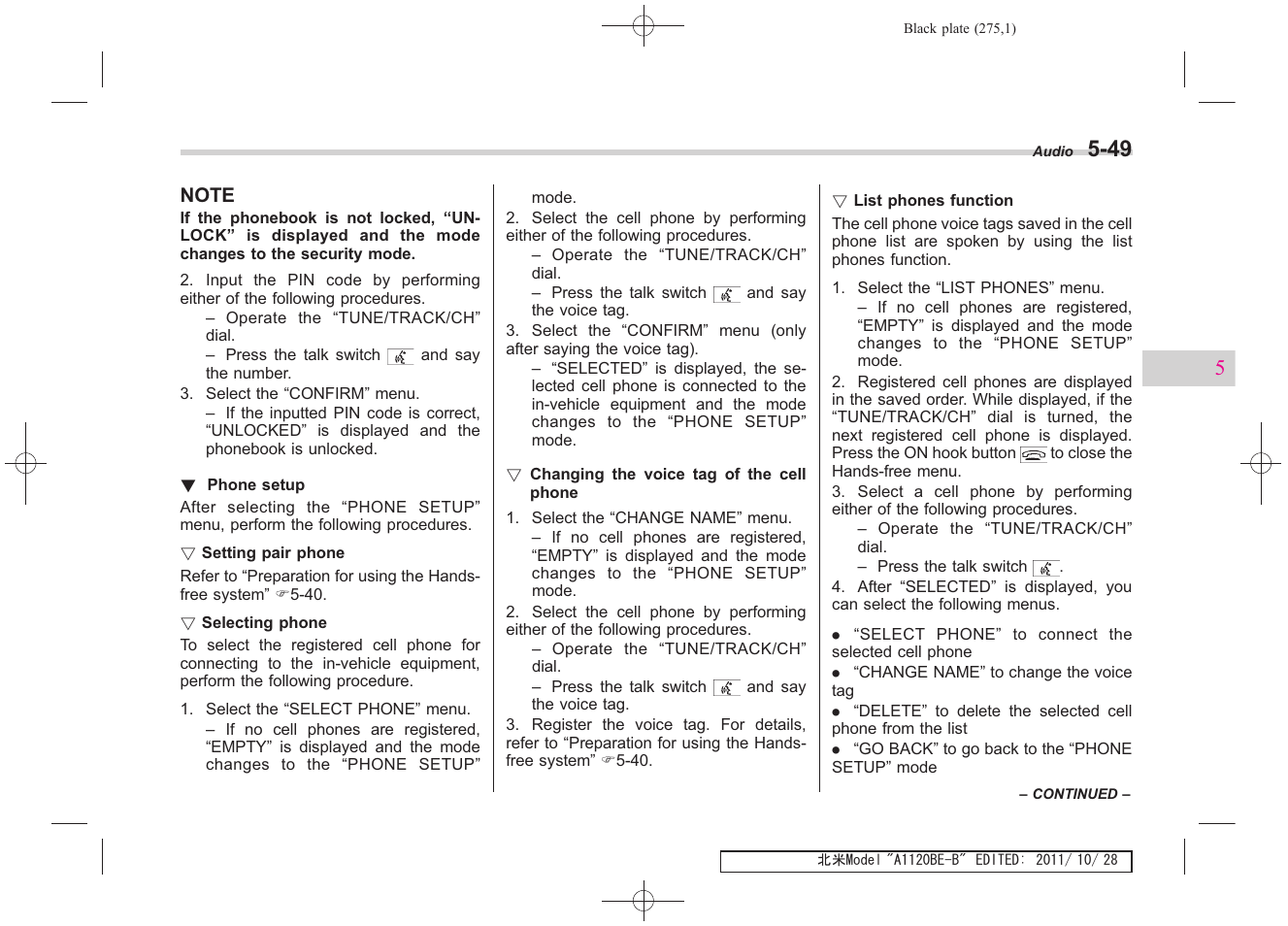 Subaru 2012 Impreza User Manual | Page 261 / 447