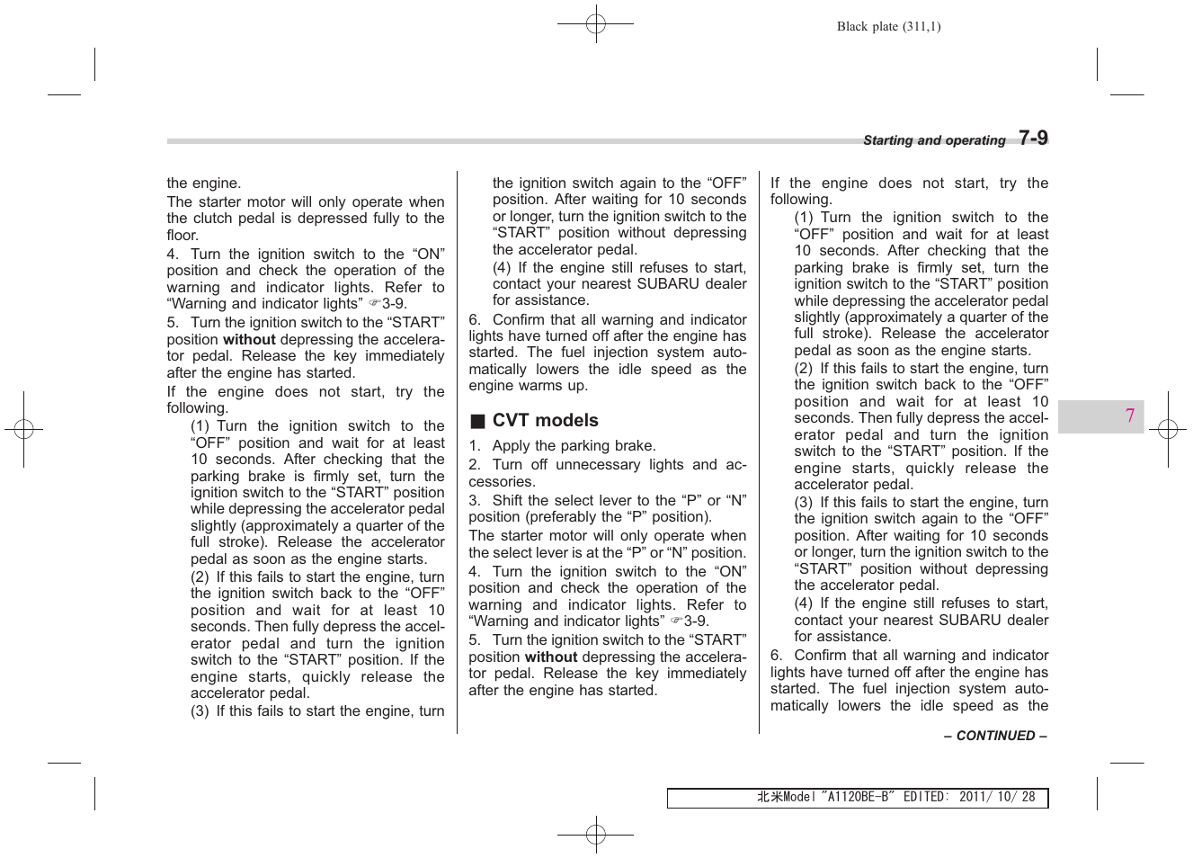 Subaru 2012 Impreza User Manual | Page 285 / 447