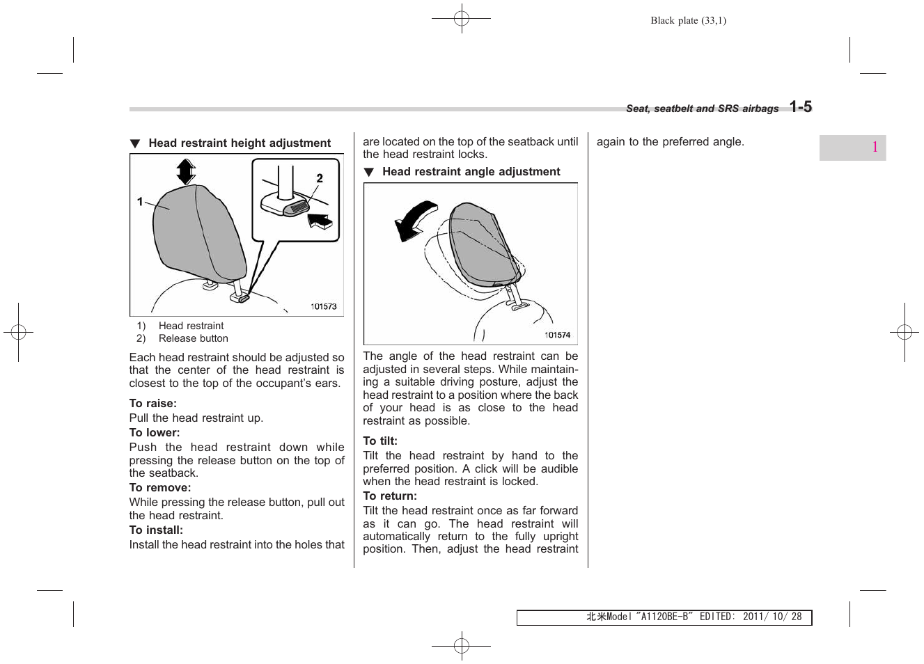 Subaru 2012 Impreza User Manual | Page 33 / 447