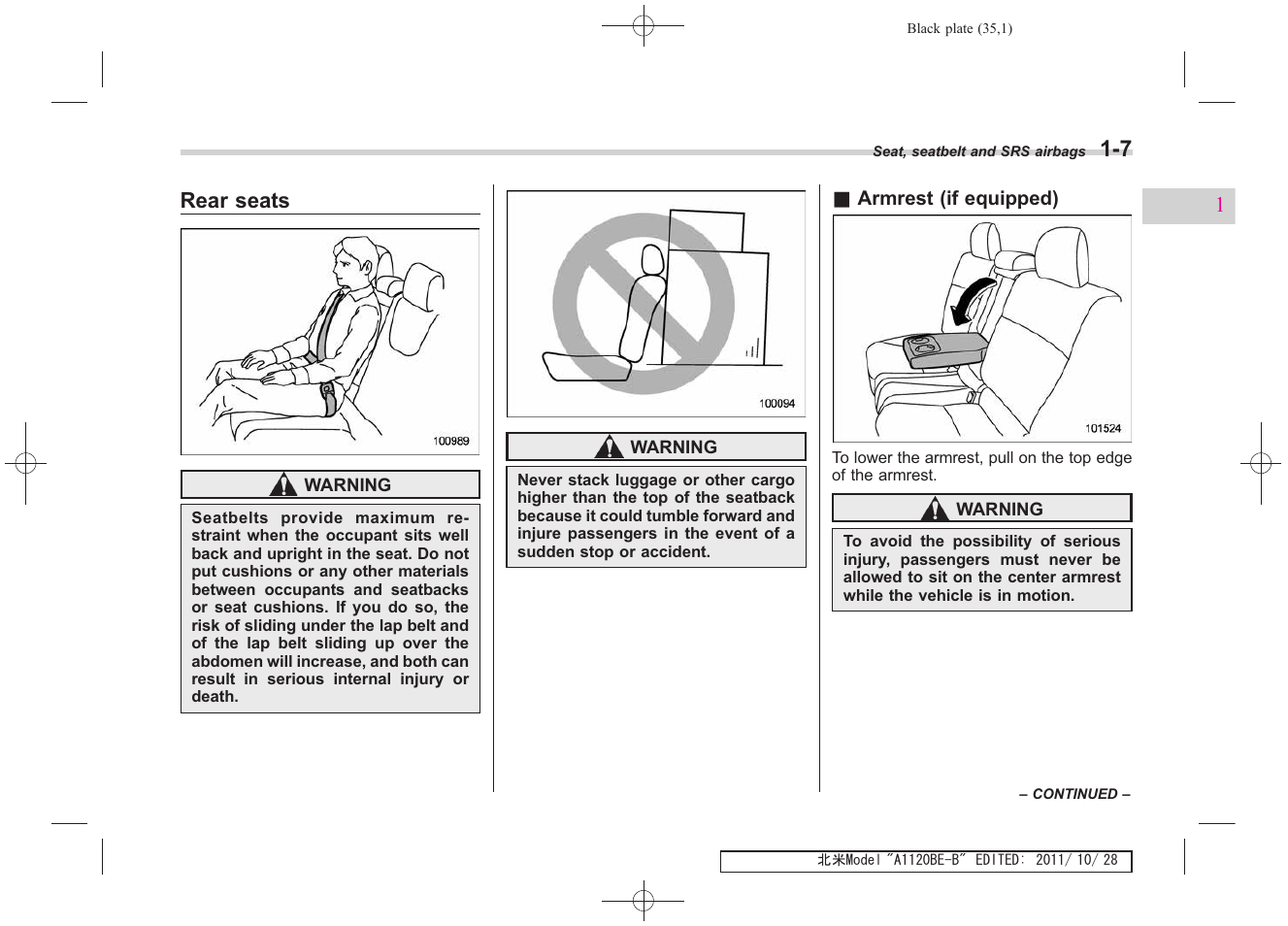 Subaru 2012 Impreza User Manual | Page 35 / 447