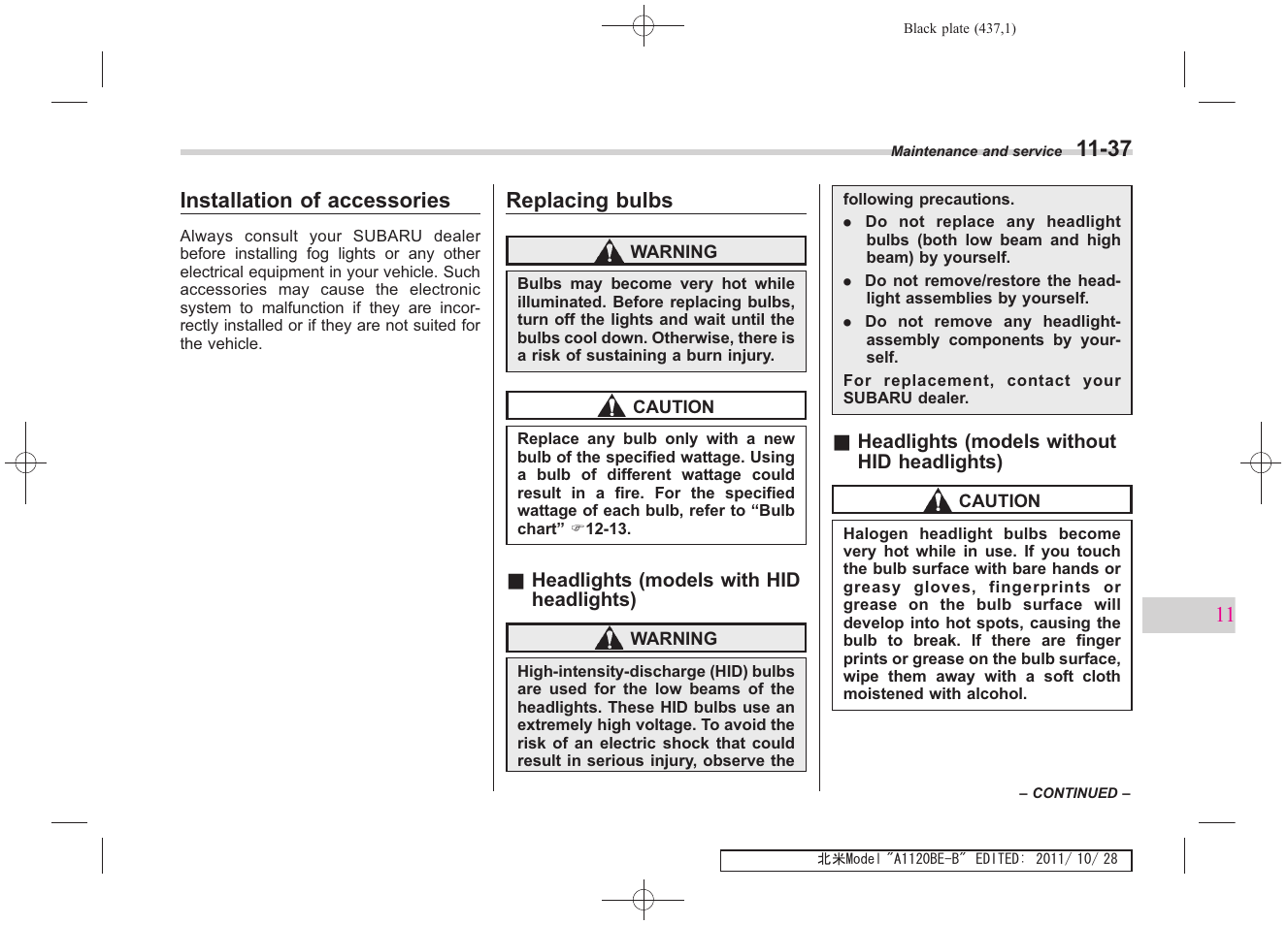 Subaru 2012 Impreza User Manual | Page 391 / 447