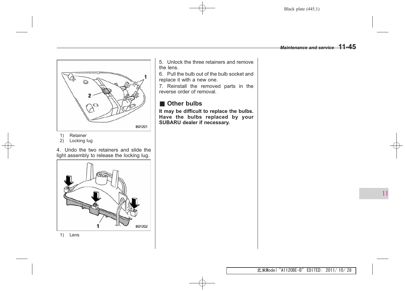 Subaru 2012 Impreza User Manual | Page 399 / 447
