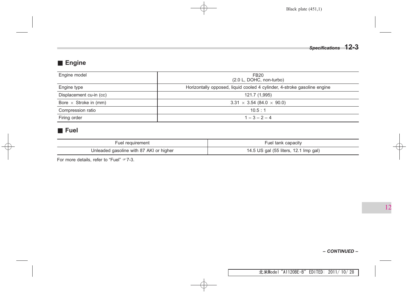 Subaru 2012 Impreza User Manual | Page 403 / 447