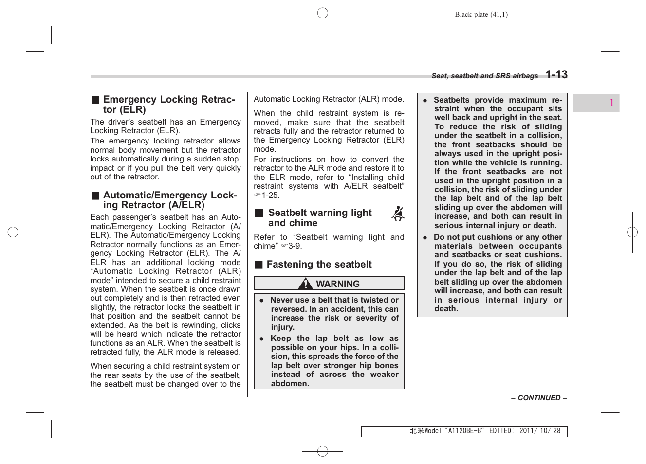 Subaru 2012 Impreza User Manual | Page 41 / 447