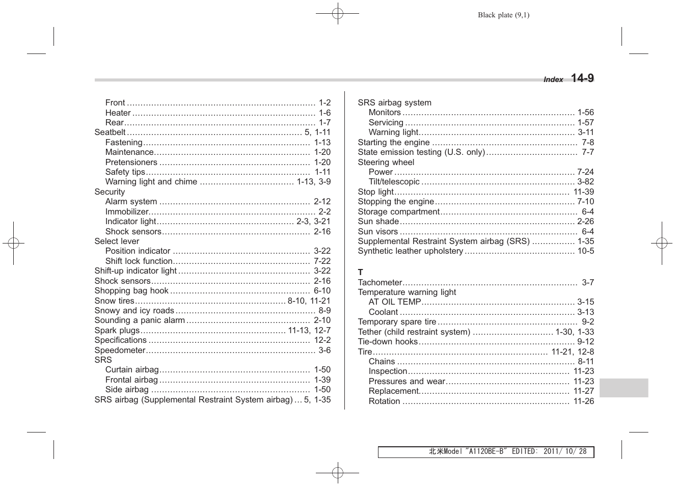 Subaru 2012 Impreza User Manual | Page 443 / 447