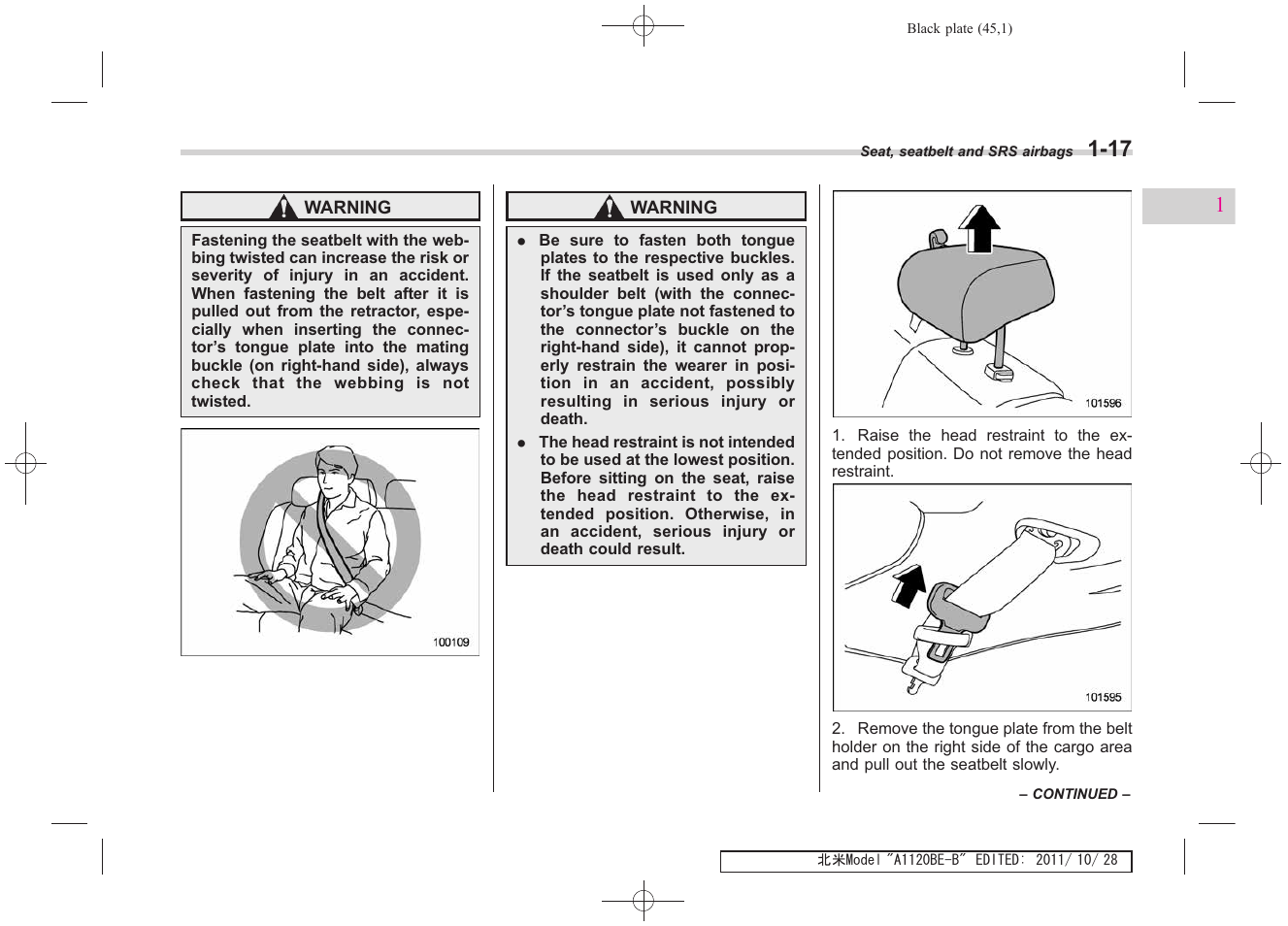 Subaru 2012 Impreza User Manual | Page 45 / 447